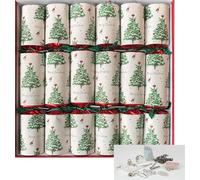 Crackers Ltd Christmas Tree Christmas Crackers with Festive Design, Green and Red, 6 Pack