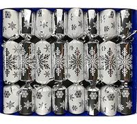 Crackers Ltd Fill Your Own Christmas Crackers- Box of 8 Silver Snowflake Design