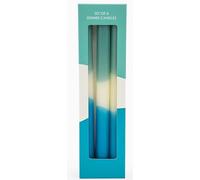 Crackers Ltd Premium Dinner Candles, assorted colours, 6 Pack, 9 Hours Burn Time (Teal)