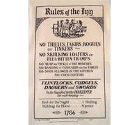 Crackers Ltd Rules of The Inn Cotton Tea Towel, White, Large Rectangular, 75x47cm, Traditional Pub Rules Design, 1786 Historical Reproduction
