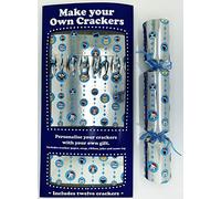 Crackers Ltd Set of 12 Flat Pack Make Your Own Silver Christmas Crackers - Christmas Dogs Design
