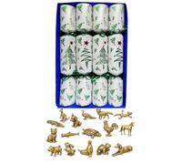 Crackers Ltd Set of 4 Christmas Crackers with a brass animal collectable inside