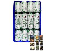 Crackers Ltd Set of 4 Christmas Tree Design Christmas Crackers -with a Masterpiece Jigsaw Puzzle content