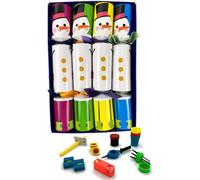 Crackers Ltd Set of 4 Family Fun Magic Tricks Christmas Crackers - Colourful Snowman Design