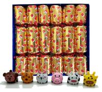Crackers Ltd Set of 6 Battle of the Animals Pull Back Racers Christmas Jungle against Farm animals