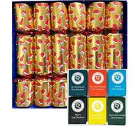Crackers Ltd Set of 6 Christmas Hats Design Christmas Crackers in gold with Trivia Quizzes