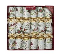 Crackers Ltd Set of 6 festiver robins Christmas Crackers with satin ribbons