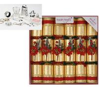Crackers Ltd Set of 6 Poinsettia design in gold Christmas Crackers by Robin Reed