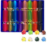 Crackers Ltd Set of 8 Battle of the Animals and Monsters Pull Back Racers Christmas Crackers in Bright Metallic Colours