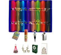 Crackers Ltd Set of 8 Bright Metallic Family Christmas Crackers - hand filled in UK gifts for all the family