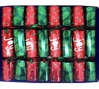 Crackers Ltd Set of 8 Fill Your Own Christmas Crackers - Joy in Green and Red