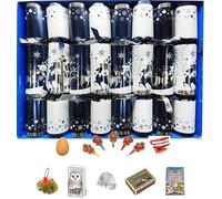 Crackers Ltd The Snowy Forest at Midnight Blue and Silver Reindeer Tradiitional Family Christmas Crackers