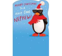 Crackers Really Cool Nephew Funny Penguin Christmas Greeting Card 691986