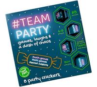 Crackin Games Co 8 Snap Free Party Game Luxury Party Crackers | #TEAMPARTY Dinner Party & Table Game for 4-8 Players | Eco Friendly, Plastic Free, Recyclable & Made in the UK | Ages 14+