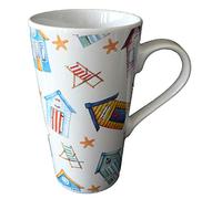 crackinchina Beach Huts latte mug large ceramic latte mug 3/4pt capacity