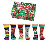 Cracking Christmas Nutcracker Oddsocks Socks in 39-46 in Set of 6 Stocking | Fun and Silly Novelty Socks, Colourful Mismatched Odd Socks, Birthday Gift Idea, Christmas Stocking Filler
