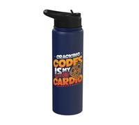 Cracking Codes is My Cardio Cryptologic Technician Stainless Steel Insulated Water Bottle