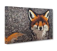 Cracking Fox Canvas Print | Gallery Wrapped 30mm Frame Wall Art | 30x20 inches | Ready to Hang | Contemporary Animals Picture | Living Room Bedroom Lounge Office