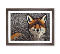 Cracking Fox Framed Wall Art Print A2 Walnut