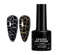 Crackle Effect Nail Gel Polish - 7ml Nail Gel with Easy Application, for Salon & Home Use, Party Nails - Works with White/Silver Base for Perfect Fissure Design