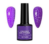 Crackle Effect Nail Gel Polish - 7ml Nail Gel with Easy Application, for Salon & Home Use, Party Nails - Works with White/Silver Base for Perfect Fissure Design