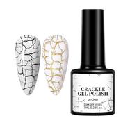 Crackle Effect Nail Gel Polish - 7ml Nail Gel with Easy Application, for Salon & Home Use, Party Nails - Works with White/Silver Base for Perfect Fissure Design