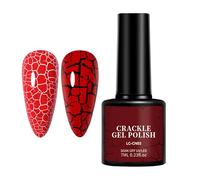 Crackle Effect Nail Gel Polish - 7ml Nail Gel with Easy Application, for Salon & Home Use, Party Nails - Works with White/Silver Base for Perfect Fissure Design