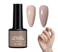 Crackle Gel - Polish Manicure Kits, Shattered Effect Design, Quick Drying Salon Art DIY Nail Decoration, Perfect For Fingernail Supplies Holiday, 7ml Top Coat Required