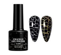 Crackle Gel Polish - Unique Texture Effect High Pigment Lacquer Creating Artistic Fingernail Designs | Finish Enhancing Holiday Prom Gatherings Home Beauty Routines With Bold Creative D