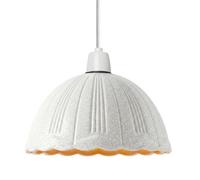 Crackle Glass Pendant Lamp Shade 18Cm Vintage Scalloped E27 White Replacement For Kitchen Dining Living Room