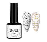 Crackle Nail Polish, 7ml Special Effect UV Gel Polish, Shattered Glitter Top Coat For Girls Teens, Fingernail Decorations For Holiday Prom Dating Home Gathering Salon Parties With Quick-Dry Formula
