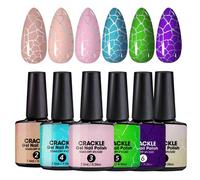 Crackle Nail Polish Set, UV LED Lamp, Crackle Fingernail Base & Top Gel, 7.5 ml, Smooth Texture Glue, Ideal for Girls, Traveling, Business Trip, Home, School Use