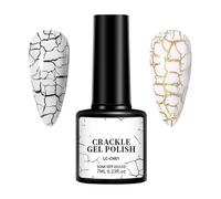 Crackle Nail Polish, with Stunning Crackle Gel Effect, 7ml, Cracked Nail Polish, Shattered Look Nails Paint, DIY Fingernail Decoration Art, Long-Lasting, Chip-Resistant, for Personal Use, Gifting