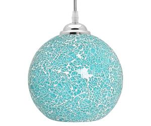 Crackle Sea Green Glass Globe Pendant Light Retro Mosaic Ceiling Lamp Shade Hanging K419