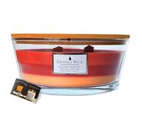 Crackle Wick 3-Layer Autumn Scented Candle 485g | Crackling Wooden Wick, Elegant Ellipse Glass | Autumn Candles Long Burning, Fall Decor Gifts | Includes ShopZee Safety Tips Guide (Autumn Orchard)