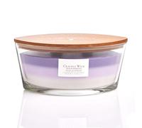Crackle Wick 3-Layer Scented Crackling Wooden Wick Candle in Elegant Ellipse Glass Jar with Lid, 485g - (Dusk Glamour)