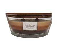 Crackle Wick Coffee Shop Layered Scented Candle with Wooden Wick, Fresh Vanilla Pod, Rich Toffee & Sweet Biscuit