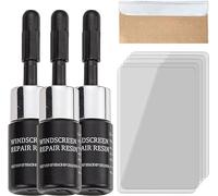 Cracks Gone Glass Kit, Glass Repair Fluid, Resin Based Mirror Repair Kit, Nano Fluid Filler for Repairing Chips, Cracks, Star Cracks, Bull's Eye Cracks (3 Pcs)