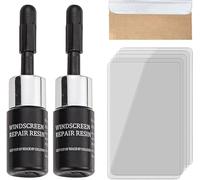 Cracks Gone Glass Kit, Glass Repair Fluid, Resin Based Mirror Repair Kit, Nano Fluid Filler for Repairing Chips, Cracks, Star Cracks, Bull's Eye Cracks (2 Pcs)