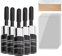 Cracks Gone Glass Kit, Glass Repair Fluid, Resin Based Mirror Repair Kit, Nano Fluid Filler for Repairing Chips, Cracks, Star Cracks, Bull's Eye Cracks (5 Pcs)