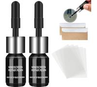 Cracks Gone Glass Kit, Glass Repair Fluid, Resin Based Mirror Repair Kit, Nano Fluid Filler for Repairing Chips, Cracks, Star Cracks, Bull's Eye Cracks (2pcs)