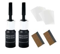 Cracks Gone Glass Kit, Windscreen Repair Kit, Car Windshield Repair Kit, 2 in 1 Car Glass Chip Repair Kit Windscreen Repair Tool Nano Fluid Filler for Repairing Chips and Cracks (2pcs)