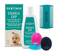 Cradle Cap Treatment for Baby Including 3 Kyeltri Silicone Cradle Cap Brushes & Fine Tooth Cradle Cap Comb Bundled with Dentinox Cradle Cap Treatment Shampoo Cradle Cap