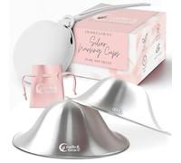 Cradle & Grace Pure 999 Silver Nursing Cups & Carry Case | Silver Nipple Covers Breastfeeding Kit for All-Natural Healing & Sore Nipple Relief | Silver Nipple Shields for Nursing (X-Large)