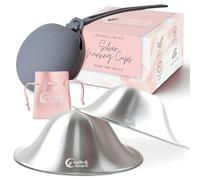 Cradle & Grace Pure 999 Silver Nursing Cups with Gray Carrying Case, Silver Nipple Shields for Breastfeeding Newborn, Silver Nipple Covers Breastfeeding Kit, Regular