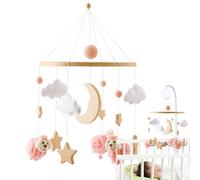 Cradle Mobile - Bassinet Hanging Decoration With Music,Musical Portable Bohemian Style Mobile For Boys And Girls From Zero To Three Years As Decoration For Carts