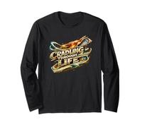Cradling Through Life Lacrosse Player Lax Bro Game Gift Long Sleeve T-Shirt