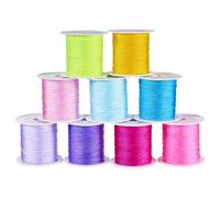 Crafans 0.4mm Nylon Cords Nylon Jewelry Cord Chinese Knot Cords 9Colors Braided Thread Beading Cord Rattail Threads for DIY Crafting Beading Jewelry Making