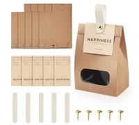 Crafans 10 Sets Bakeware Bags Paper Bakery Bag for DIY Cookies Packing,Peru
