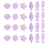 Crafans 100G Ocean Theme Acrylic Beads Shell Conch Starfish Spacer Beads Transparent Sea Fish Sea Animal Beads Bulk for DIY Bracelet Jewelry Making, Dark Orchid